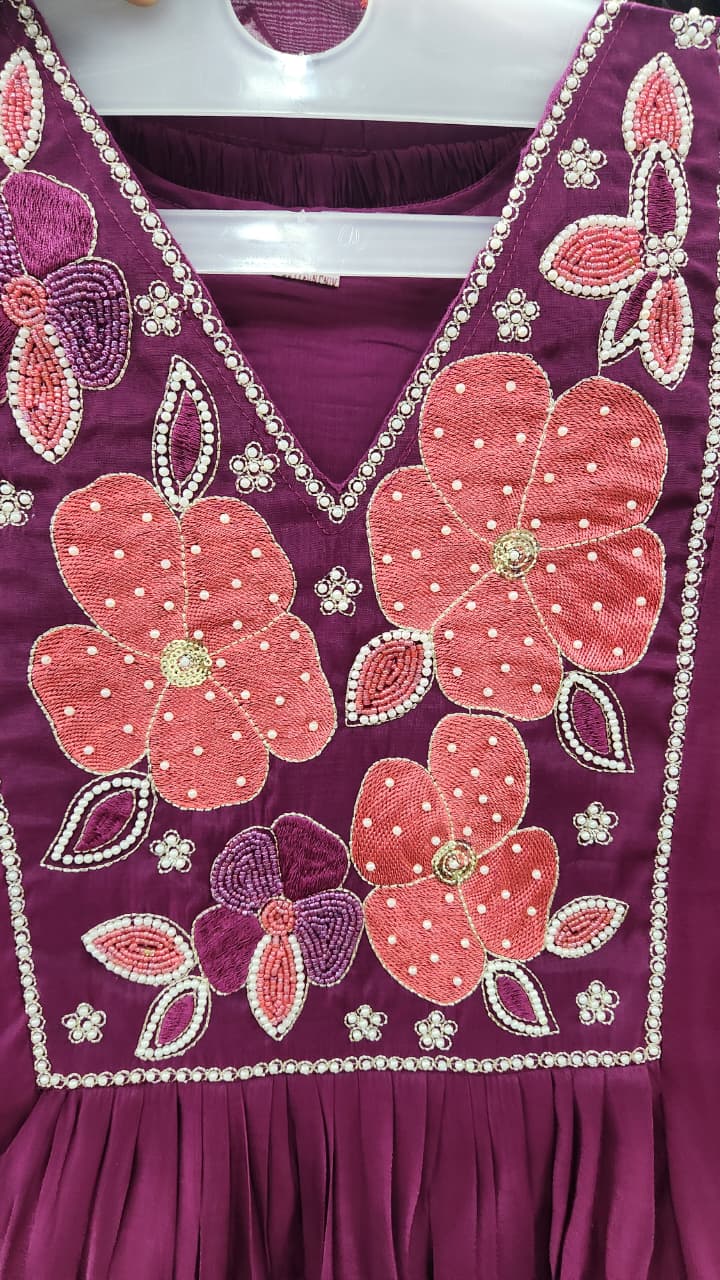 1791 And 1796 By Ossm Style Mal Chanderi Hand Kurtis Set Size Combo